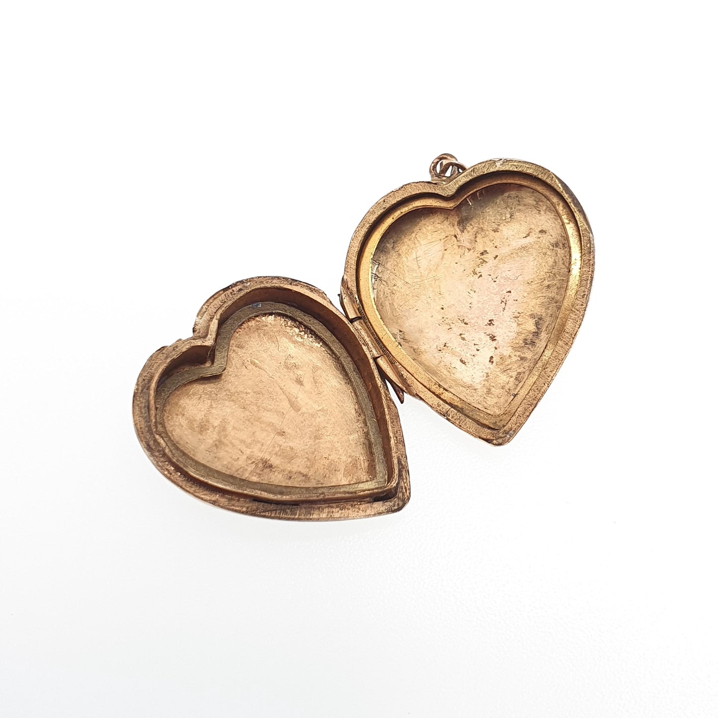 Antique 9ct Gold Heart Locket Cute Engraved Solid 9k 375 Pendant Love Gift Back & Front Necklace Jewelry Womens Jewellery
