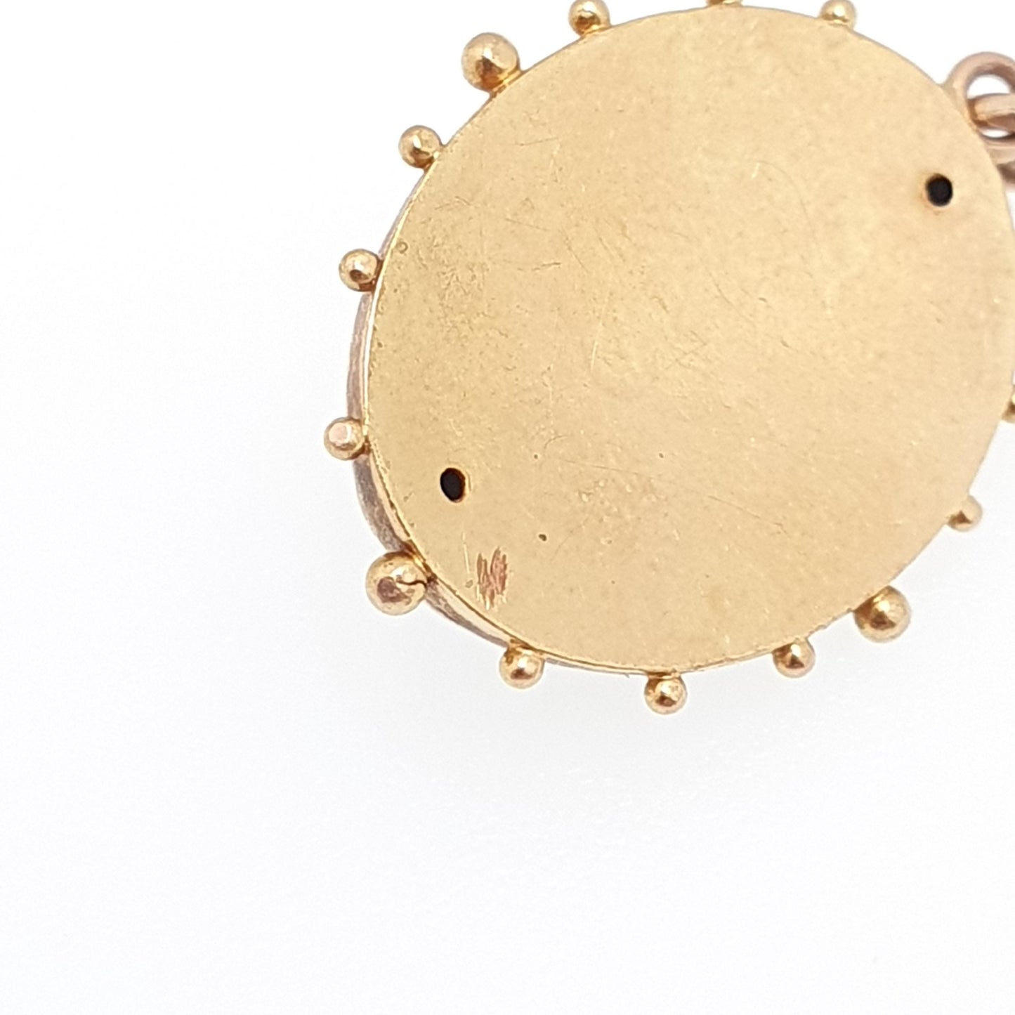 Antique Victorian 9ct Gold Pendant Etruscan Necklace Dome Beaded Filigree Solid 9k 9kt Vintage 1800s Jewelry Jewellery