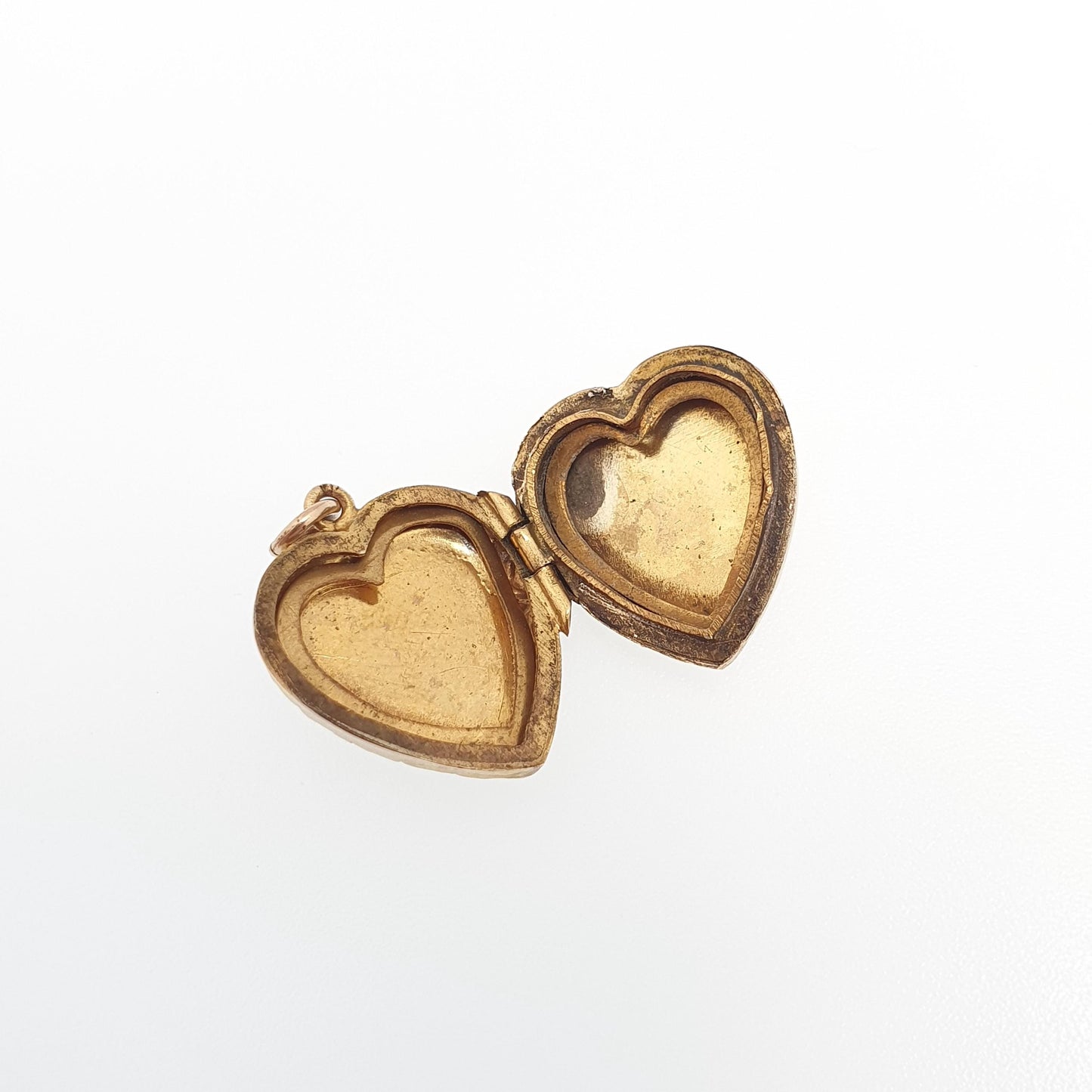 Antique 9ct Gold Heart Locket Cute Engraved Solid 9k 375 Pendant Small Fine Estate Love Gift Back & Front Necklace Jewelry Womens Jewellery