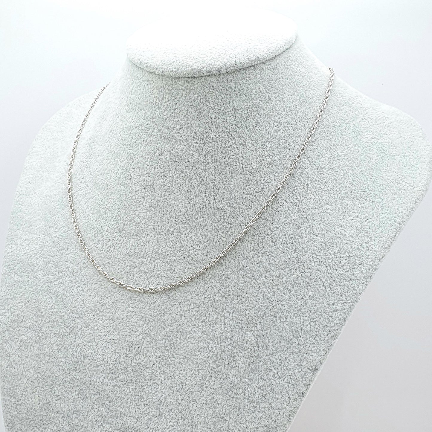 Vintage Sterling Silver Rope Link Chain Necklace Twist 46cm 18.11” Unisex Mens Womens Jewelry Jewellery Retro