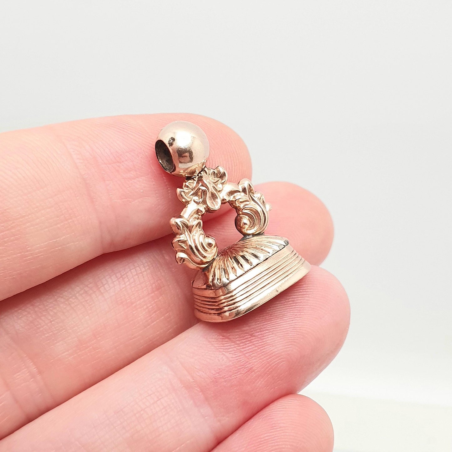 Antique 9ct Gold Cased "D" Intaglio Fob Pendant Letter D Necklace Victorian Carnelian Gemstone Albert Seal Vintage Jewellery Jewelry
