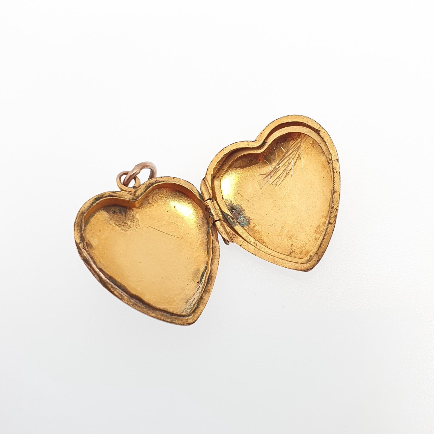 Antique Victorian 9ct Rose Gold Heart Locket Back and Front Solid 9k 9kt Engraved Pendant Love Necklace Jewelry Jewellery