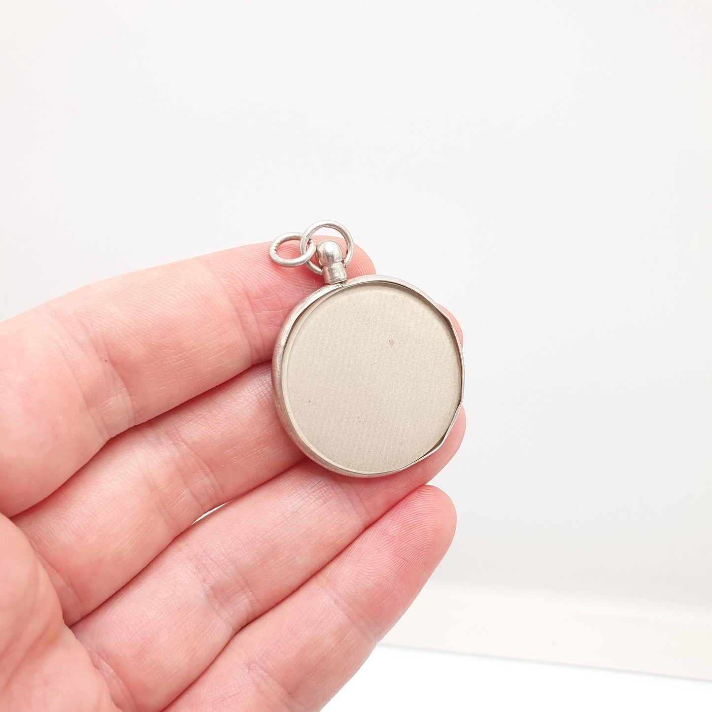 Antique Sterling Silver Locket Pendant Double Sided Large Necklace Picture Photo Vintage Womens Jewelry Jewellery