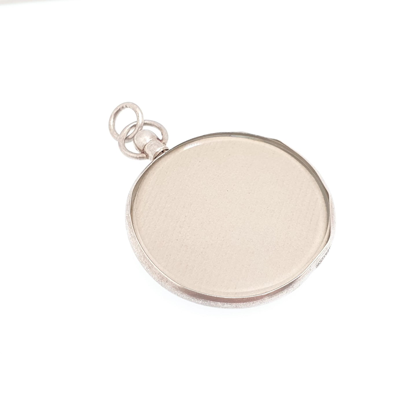 Antique Sterling Silver Locket Pendant Double Sided Large Necklace Picture Photo Vintage Womens Jewelry Jewellery