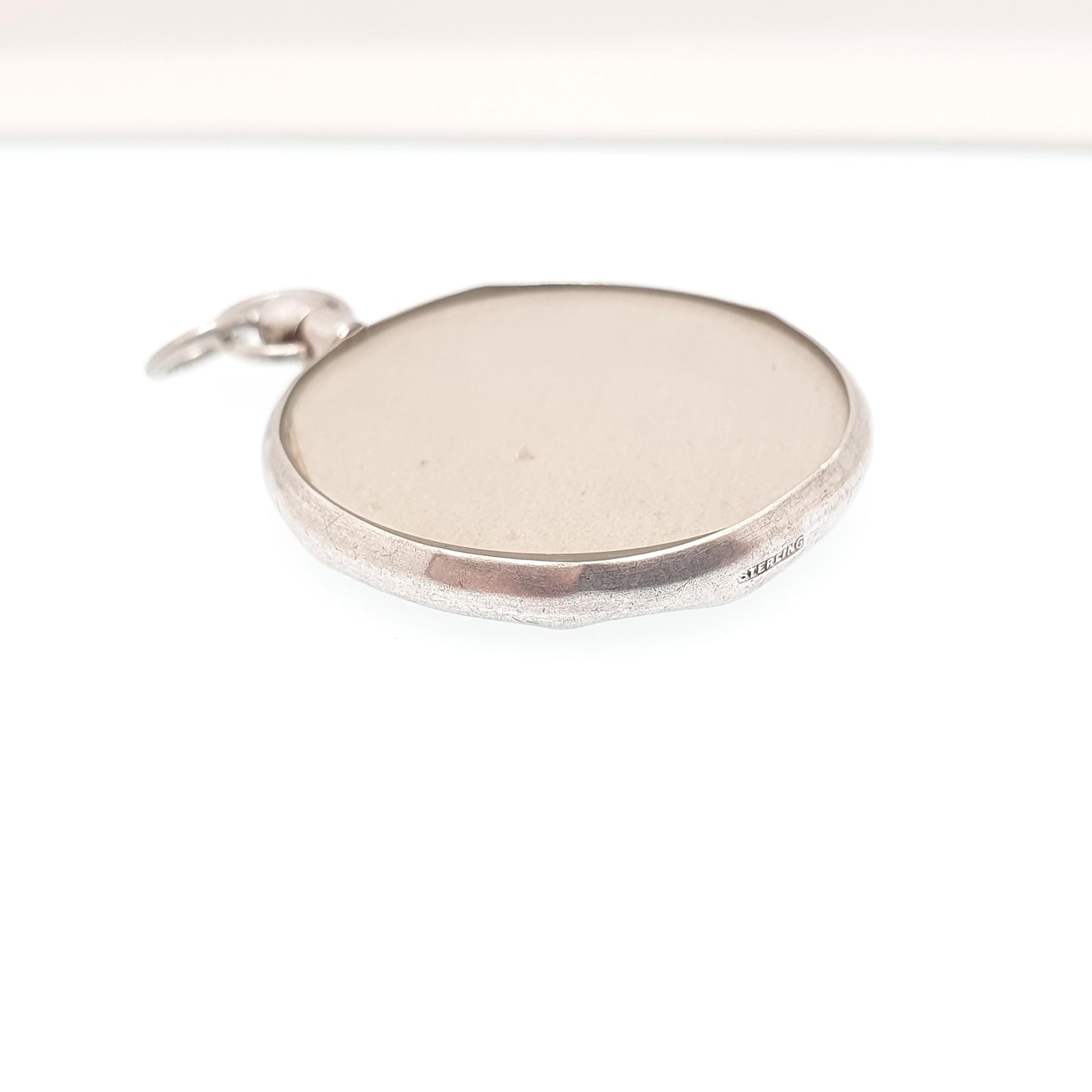 Antique Sterling Silver Locket Pendant Double Sided Large Necklace Picture Photo Vintage Womens Jewelry Jewellery