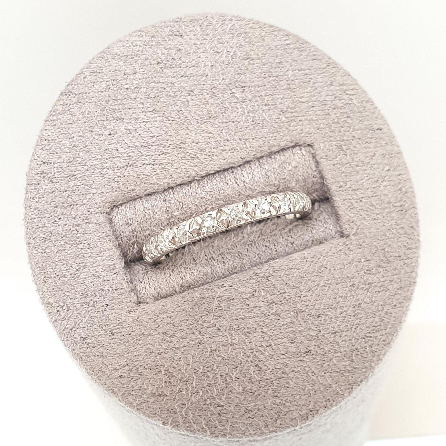Antique Diamond Platinum Eternity Ring Wedding Band Natural Diamonds Art Deco Full Stacker Womens Jewellery Jewelry