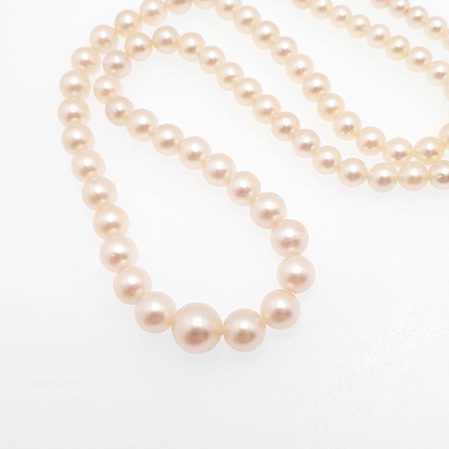 Antique Art Deco 9ct 9k Cultured Pearl Necklace White Gold Clasp 13.81g 41cm CIRO Vintage Genuine Real Pearls Jewelry Jewellery