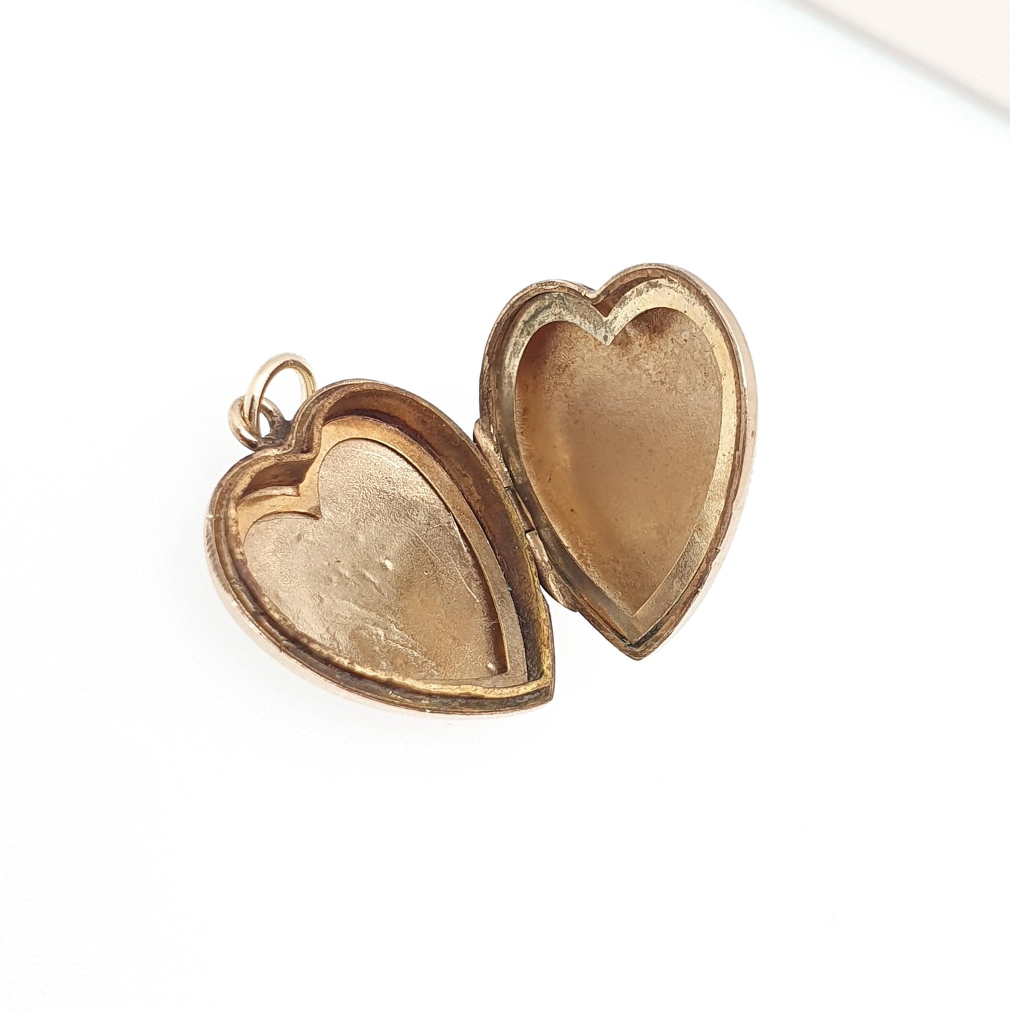 Antique 9ct Gold Heart Locket Cute Engraved Solid 9k 375 Pendant Love Gift Back & Front Necklace Jewelry Womens Jewellery