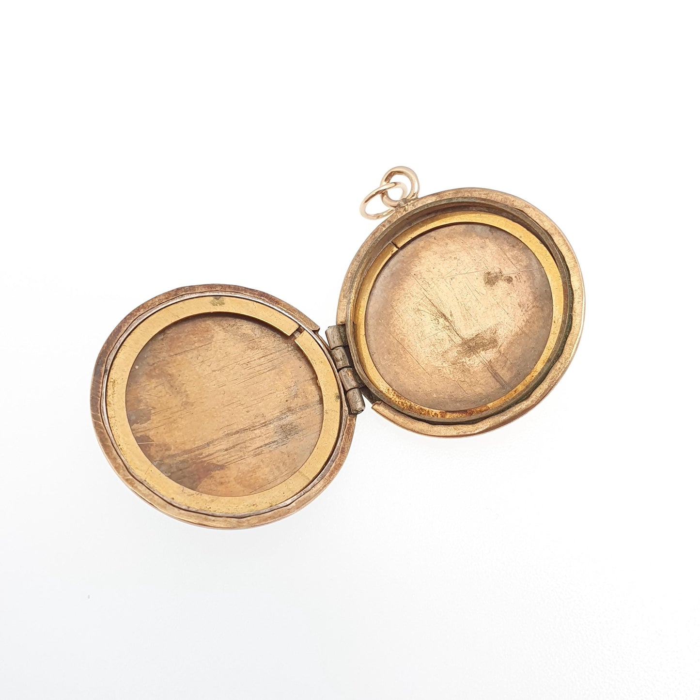 Antique 9ct Gold Bird Locket Solid 9k Back and Front Large Round Pendant Swallow Necklace Jewelry Jewellery