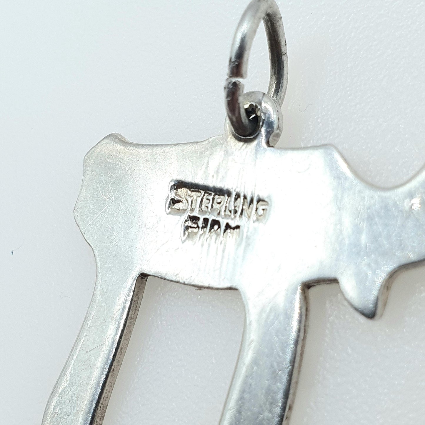 Vintage Sterling Silver Chai Symbol Pendant Hebrew Symbol of Life  Green Enamel Mens Womens Jewelry Jewellery