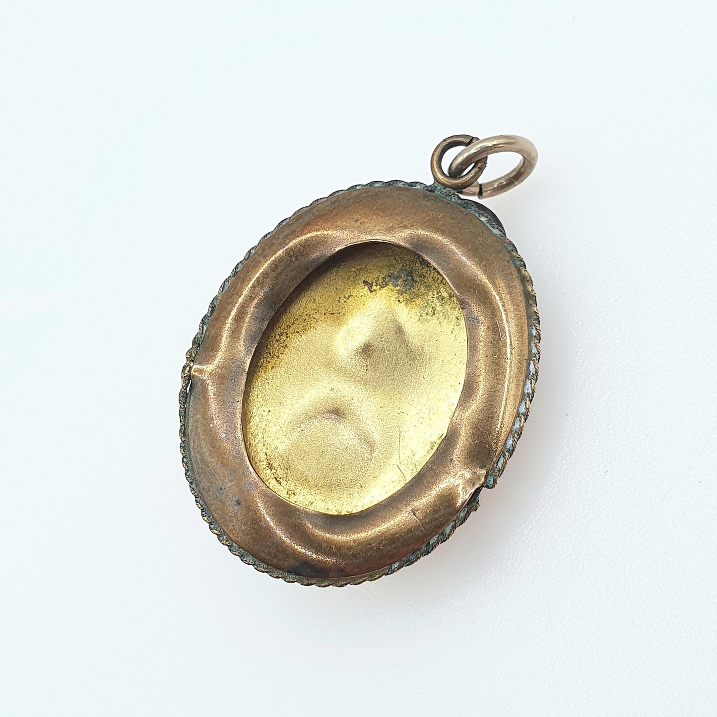 Antique Victorian Bird & Nest Turquoise Pendant Swallow with Eggs Gold Tone Genuine Gemstone Vintage Necklace Jewellery Jewelry