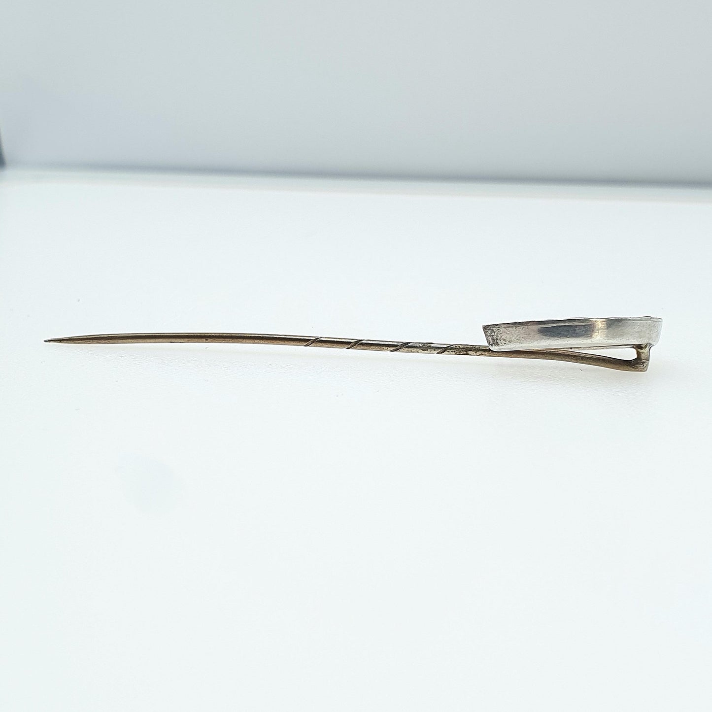 Antique Victorian Solid Silver Horseshoe Stick Pin Scottish Agate Jasper Lucky Good Luck Lapel Jacket Jewellery Jewelry Mens Womens