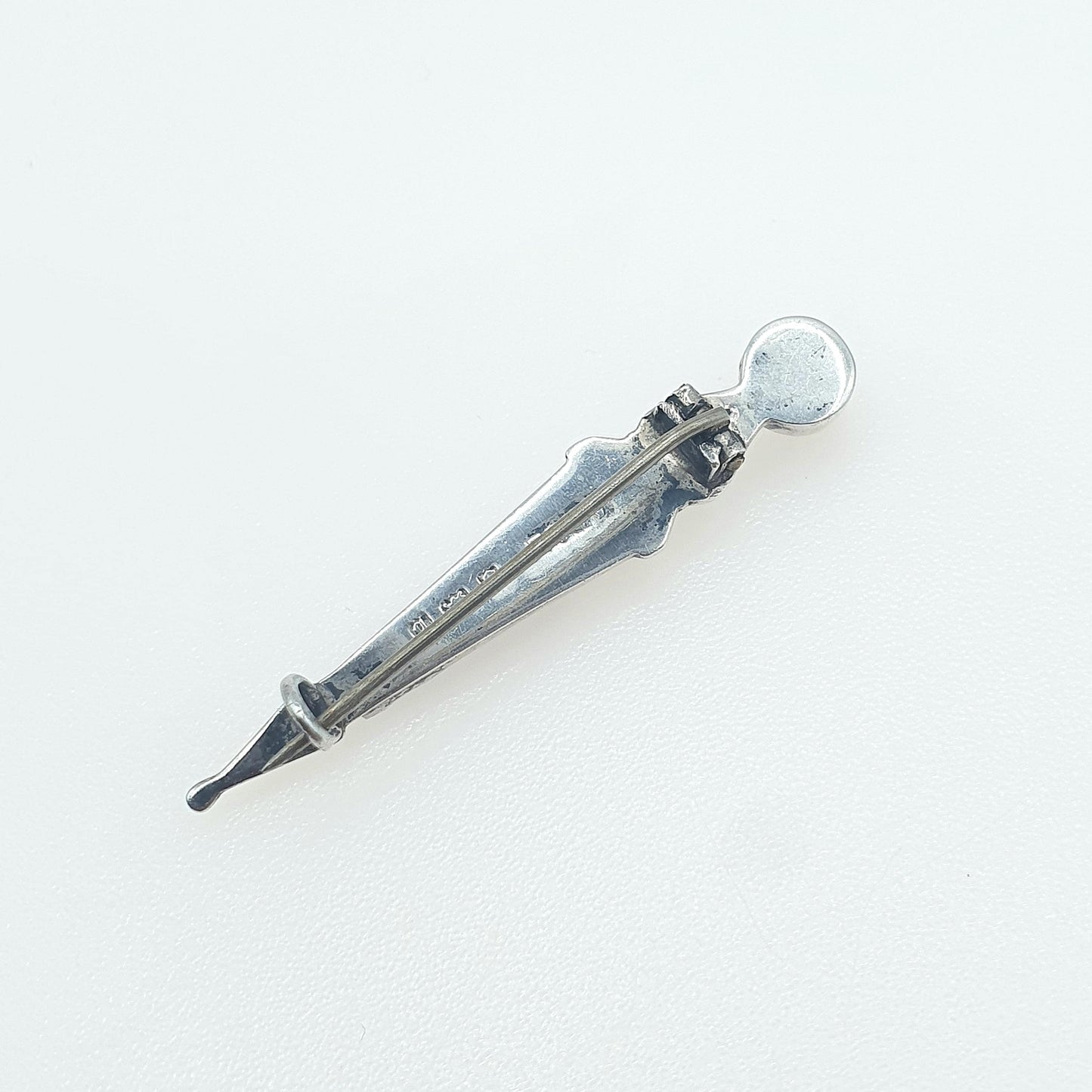 Antique Sterling Silver Scottish Dirk Pin Agate Citrine Paste 1901 Hallmark Scotland Womens Mens Vintage Jewelry Jewellery