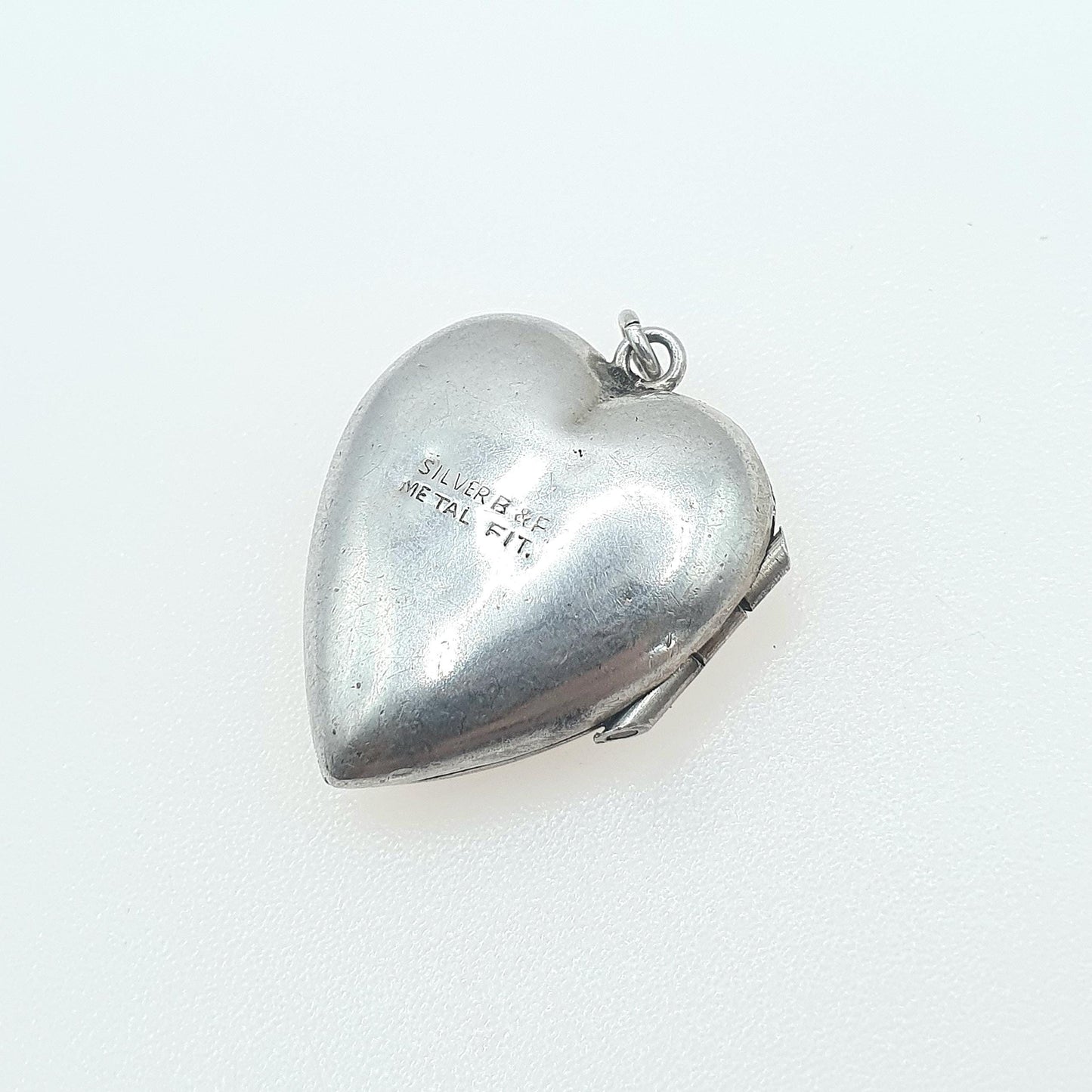 Antique Solid Silver Heart Locket Back and Front Hand Engraved Womens Jewelry Mens Vintage Jewellery Vintage