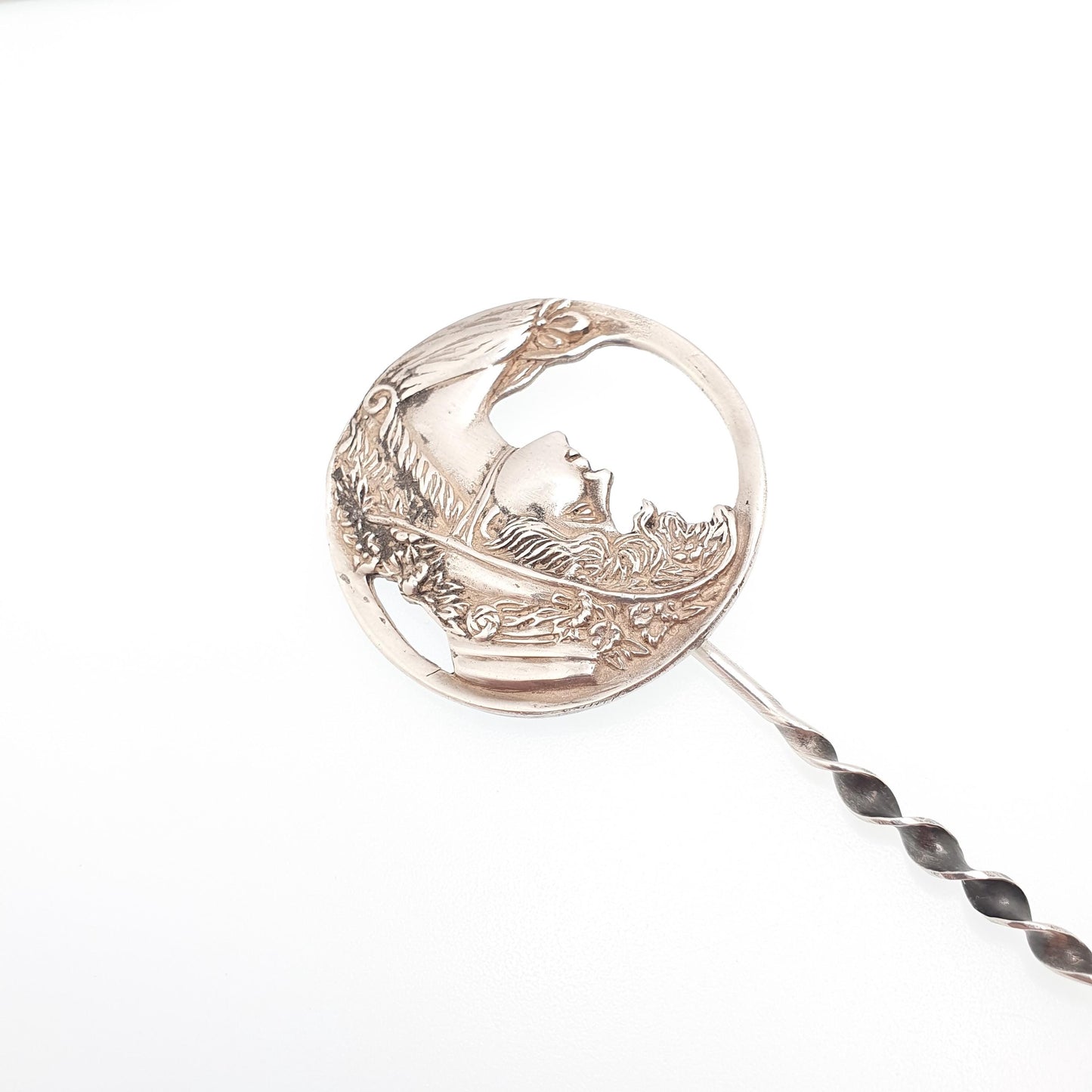 Antique Sterling Silver Hair Pin Gainsborough Lady Art Nouveau Large Big Hat Solid 925 Vintage Jewelry