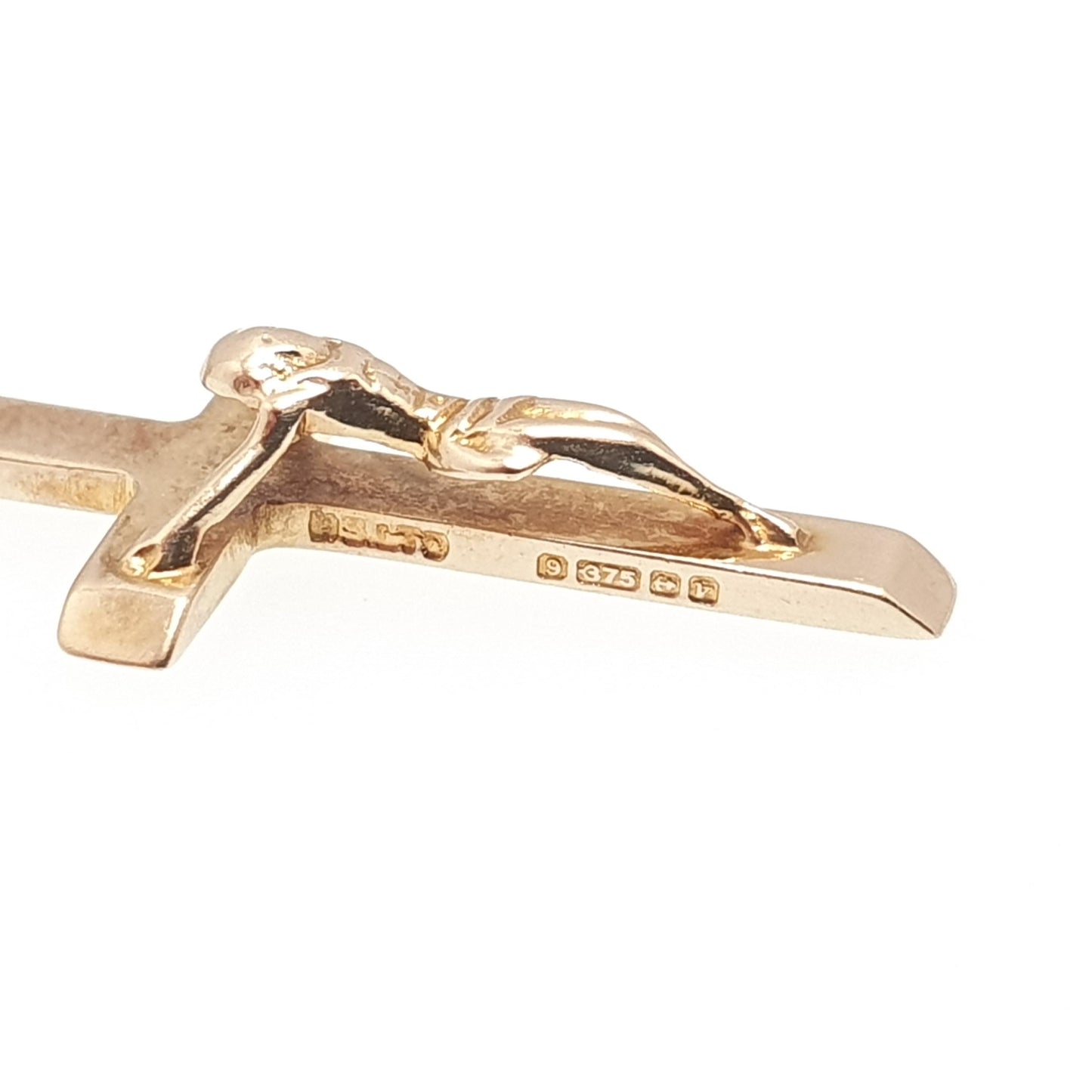 Vintage 9k 9ct Gold Jesus On The Cross Crucifix Necklace Pendant Charm Christian Catholic Solid 375 Religious Mens Womens Jewelry Jewellery