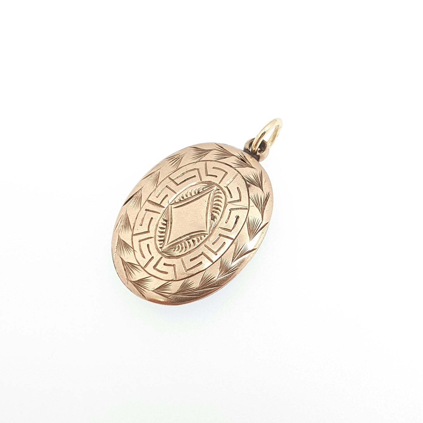 Antique Victorian 9ct Gold Front Locket Pendant Engraved One Sided Pendant Necklace 9k Oval Vintage Jewelry Jewellery