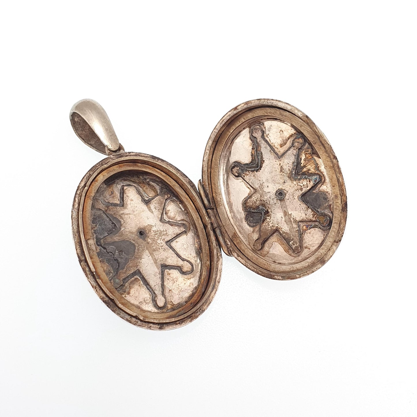 Antique Victorian Solid Silver Bird Locket Back and Front Pendant Necklace Hand Engraved Aesthetic Vintage