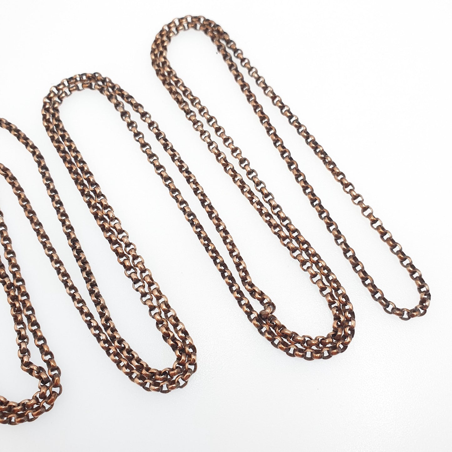 Antique Victorian Muff Chain Necklace Rolo Belcher Link Rose Gold Gilt Dog Clip Long 144cm 24.34g Guard Vintage