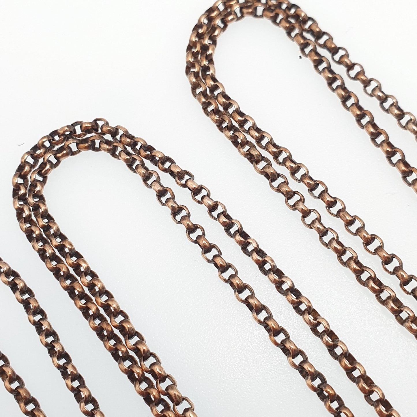 Antique Victorian Muff Chain Necklace Rolo Belcher Link Rose Gold Gilt Dog Clip Long 144cm 24.34g Guard Vintage