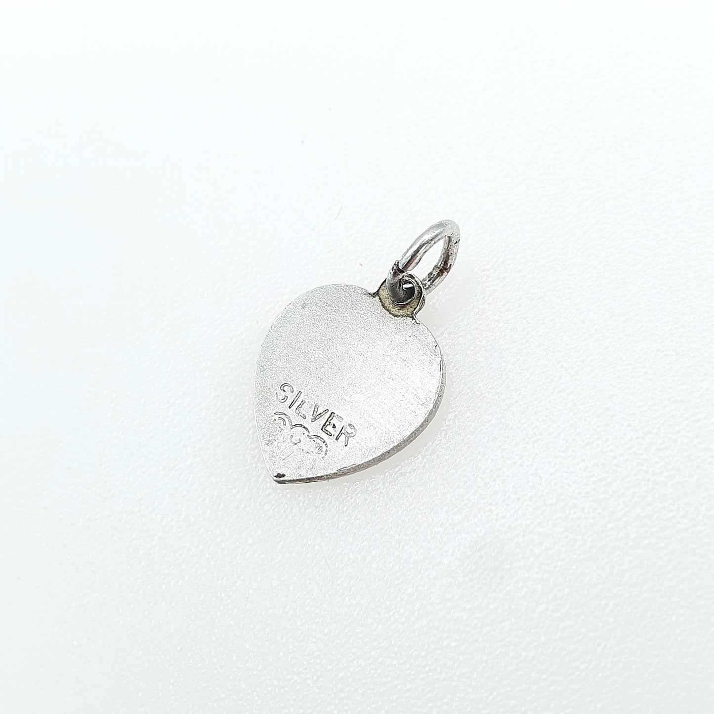 Vintage Sterling Silver GEORG JENSEN St Christopher Charm Pendant Heart Shape Tiny Small Jewellery Jewelry