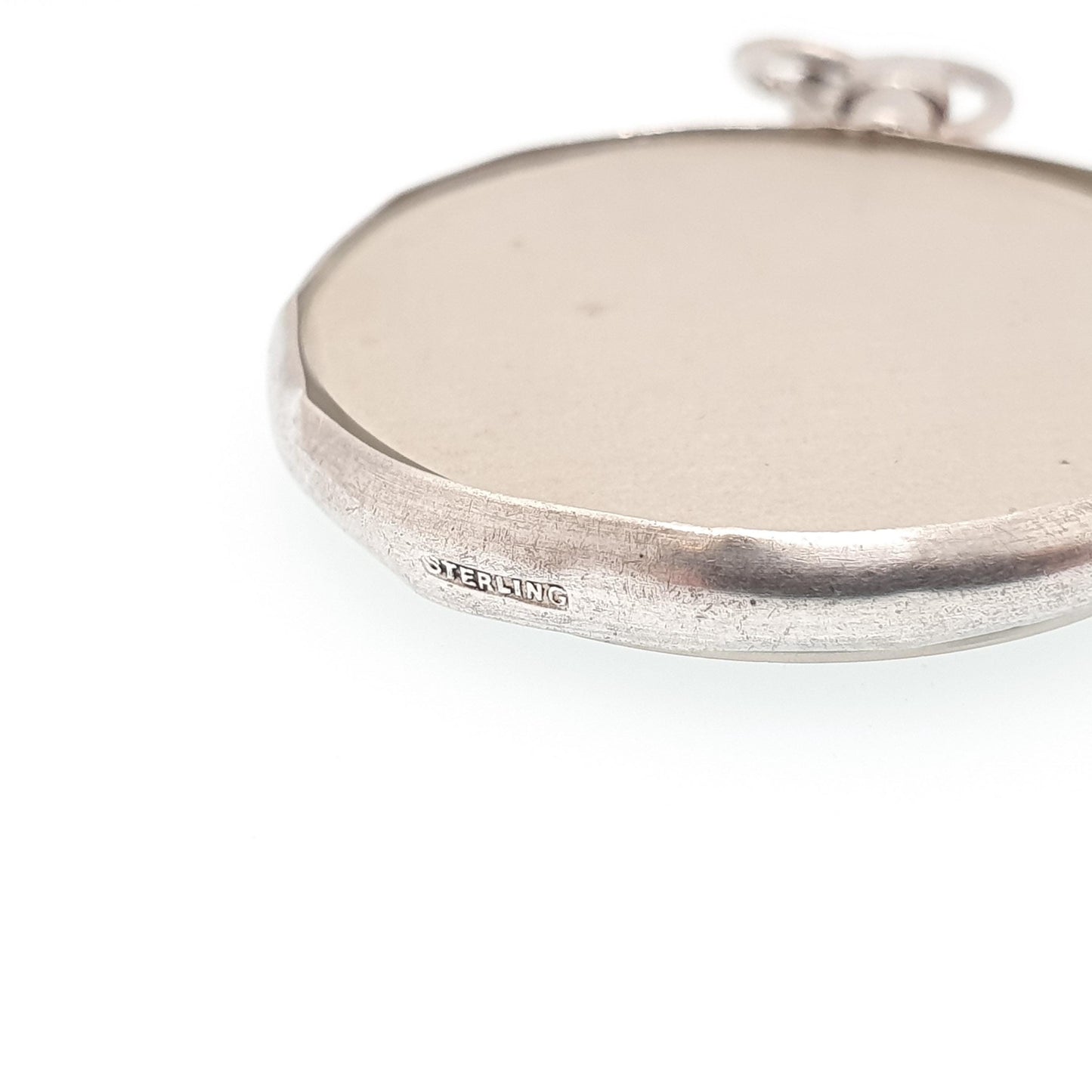 Antique Sterling Silver Locket Pendant Double Sided Large Necklace Picture Photo Vintage Womens Jewelry Jewellery