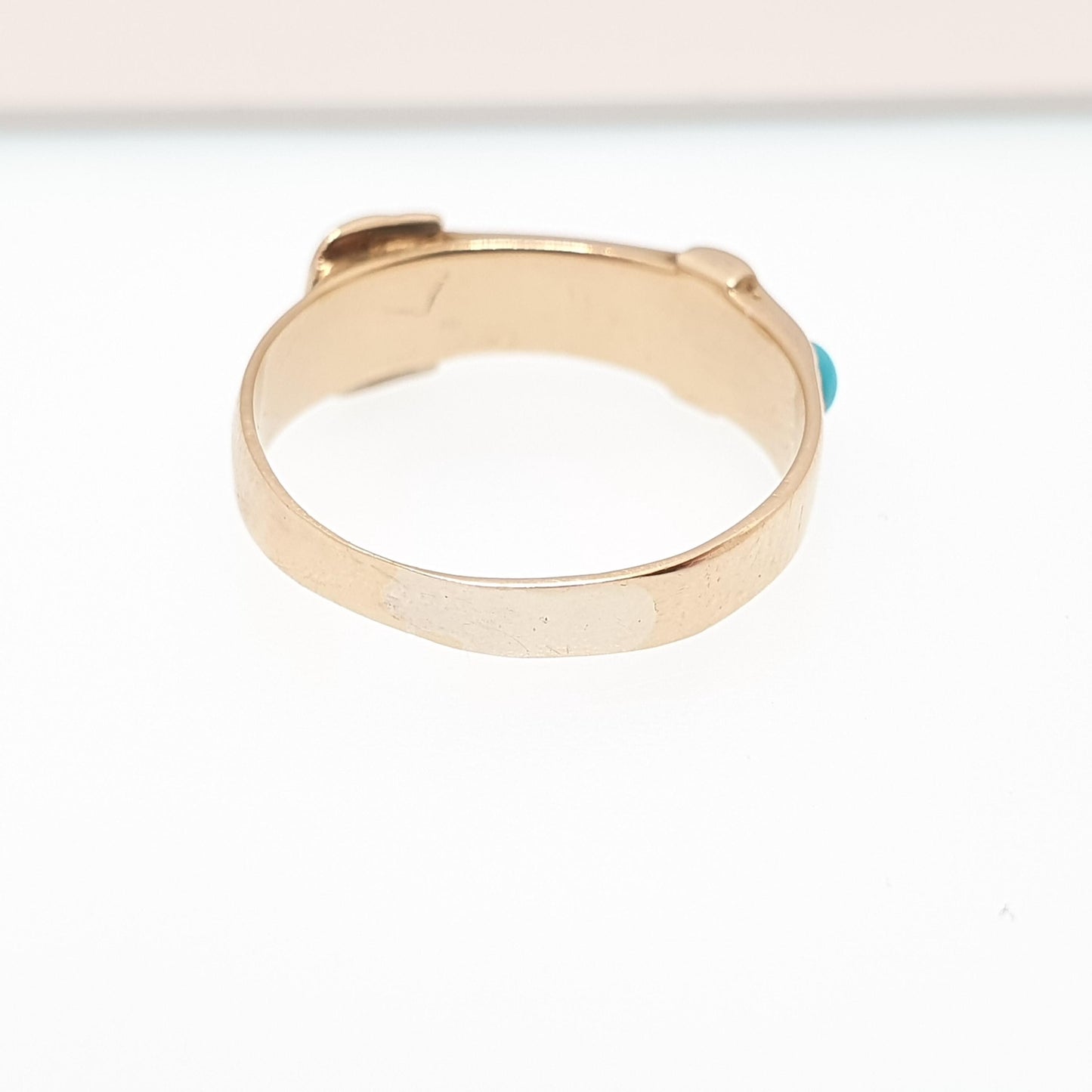 Antique Victorian 18ct Gold Belt Buckle Ring Turquoise 1867 Hallmark Solid 18k 18kt Band 1800s Vintage Jewelry Jewellery