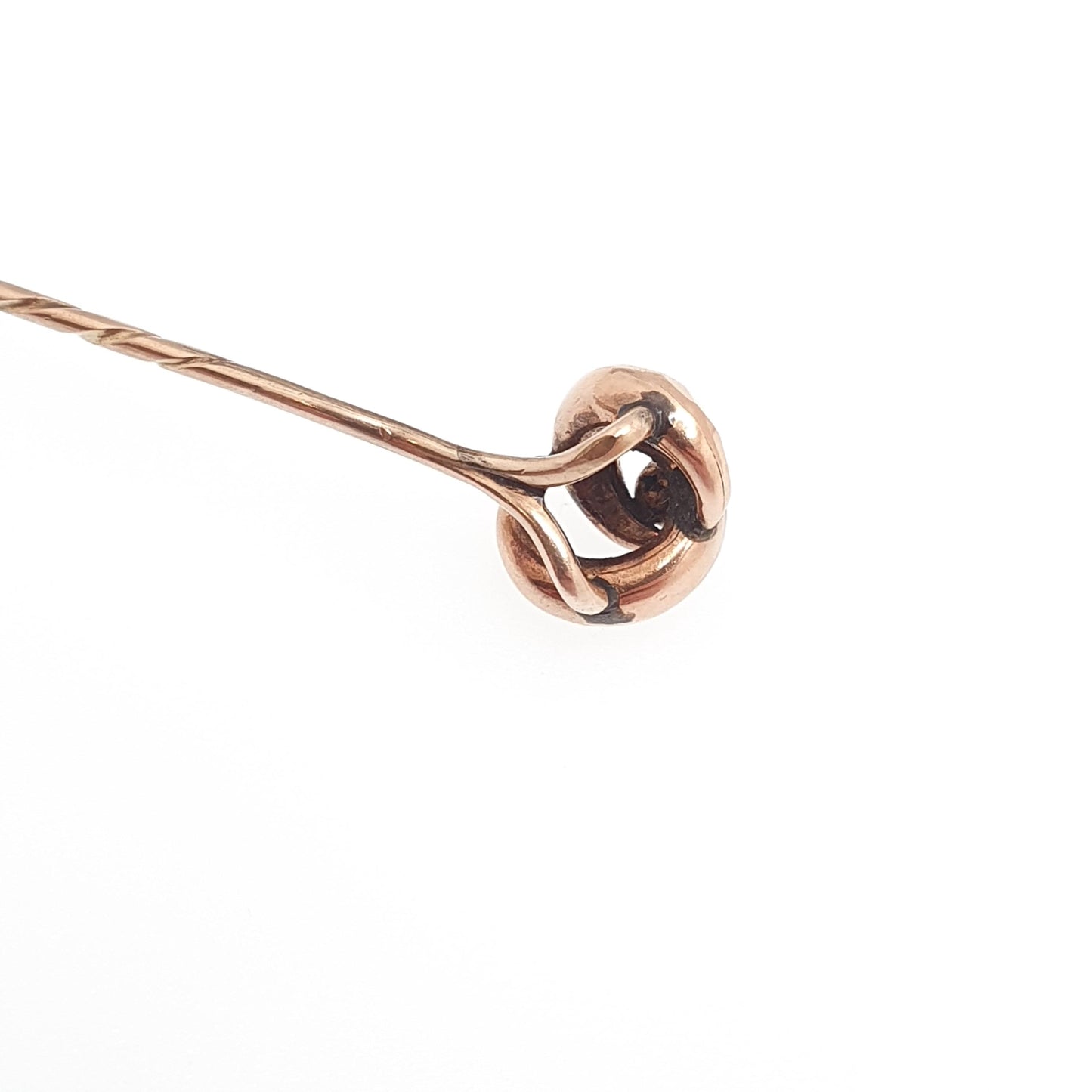Antique 9ct Gold Infinity Knot Stick Pin Victorian Solid 9k 375 9kt Faceted Bead Vintage Jewelry