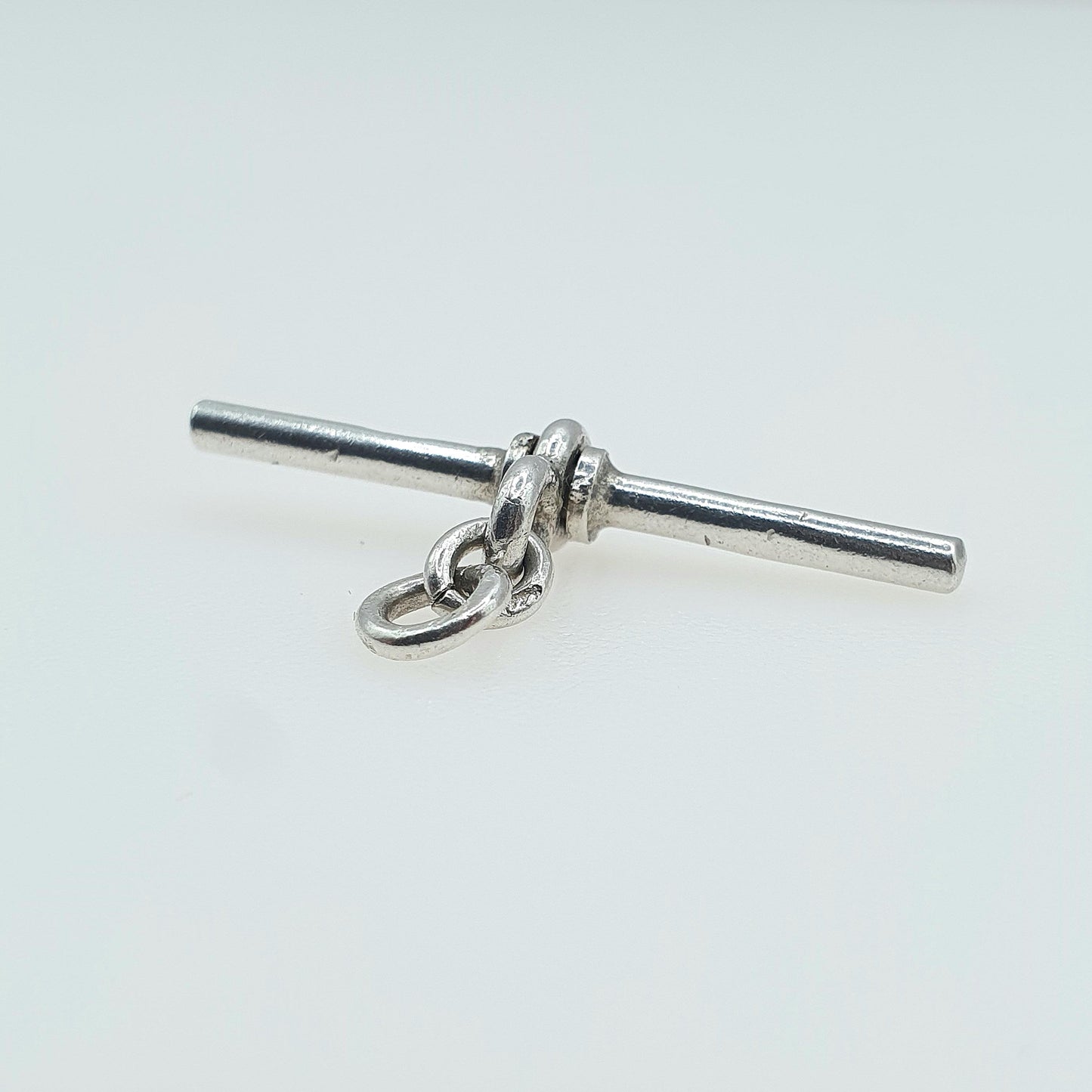 Antique Victorian Sterling Silver T Bar Pendant Small Albertina Chain Vintage Solid 925 Unisex Mens Womens Jewelry Jewellery