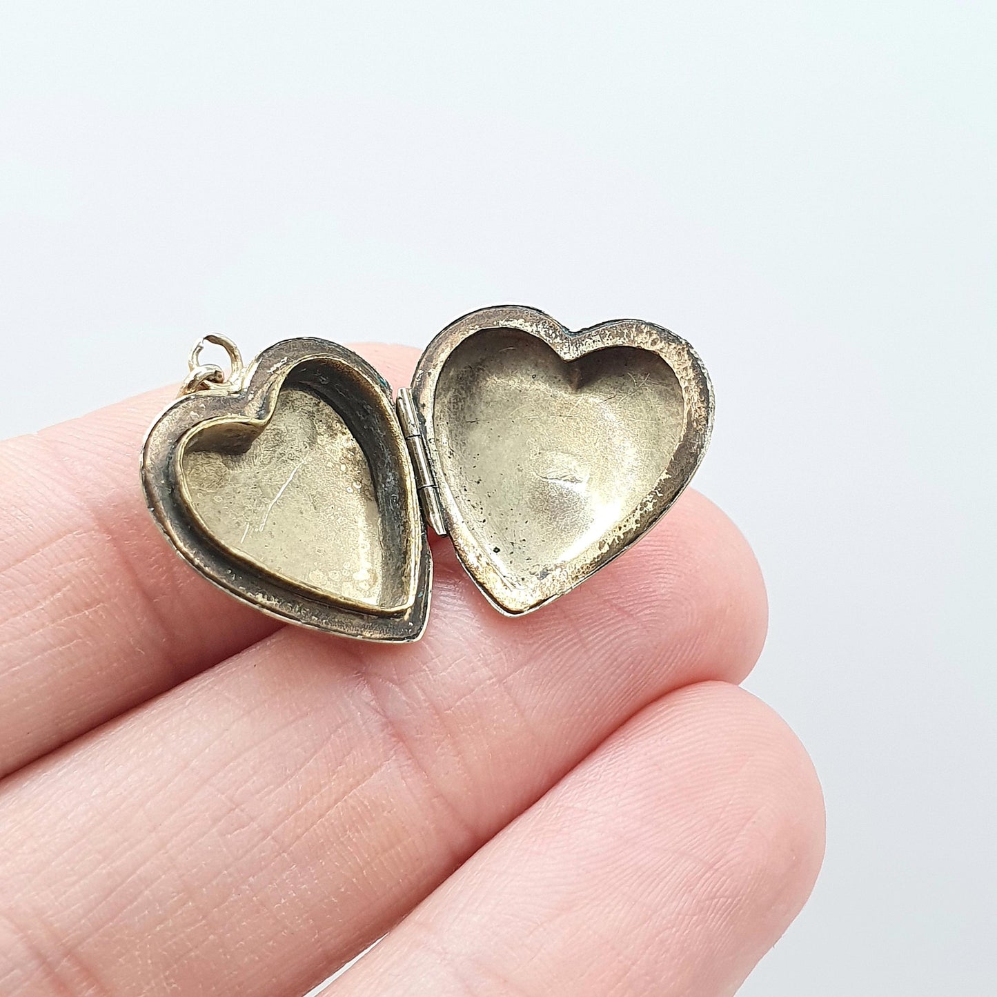 Antique 9ct Gold Heart Locket 9k Back and Front Small Cute Half Engraved Pendant Necklace Jewelry Womens Jewellery