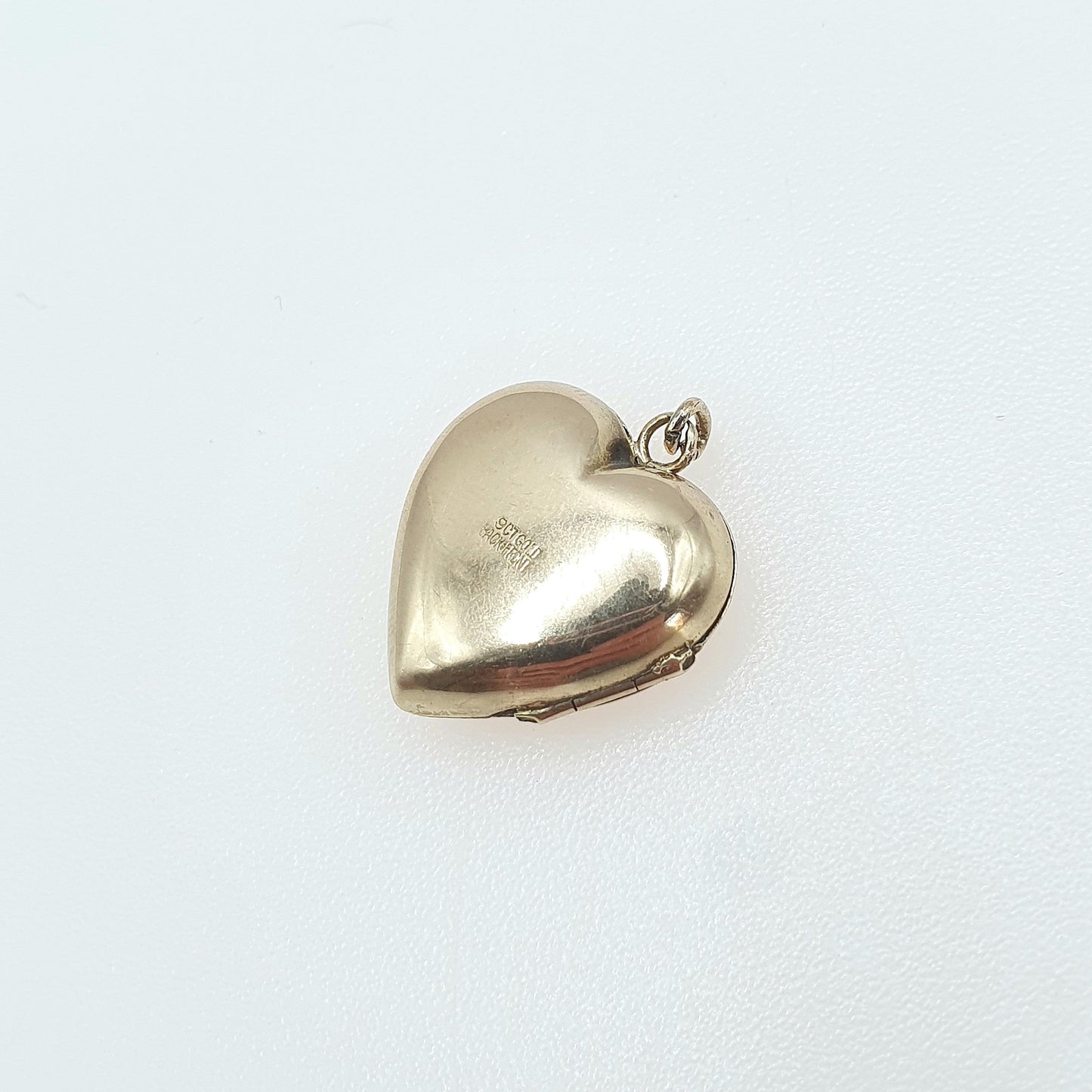 Antique 9ct Gold Heart Locket 9k Back and Front Small Cute Half Engraved Pendant Necklace Jewelry Womens Jewellery