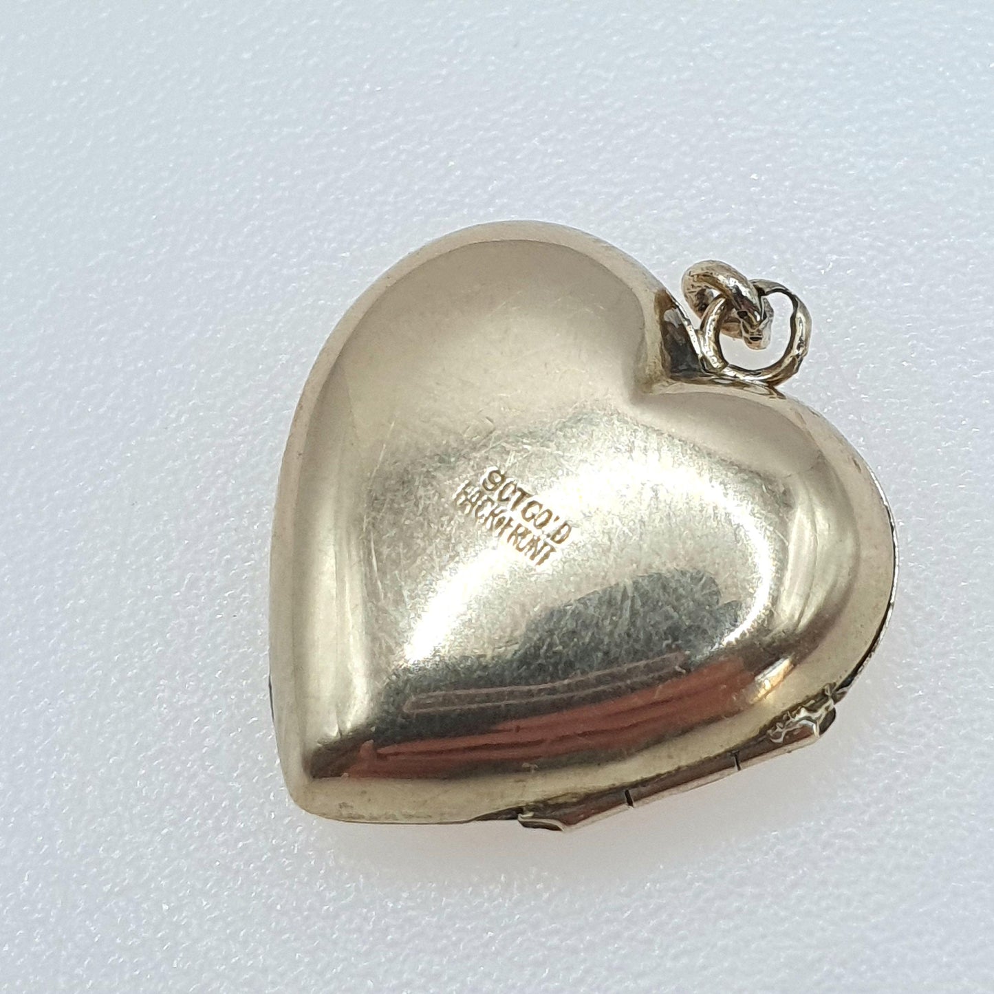 Antique 9ct Gold Heart Locket 9k Back and Front Small Cute Half Engraved Pendant Necklace Jewelry Womens Jewellery