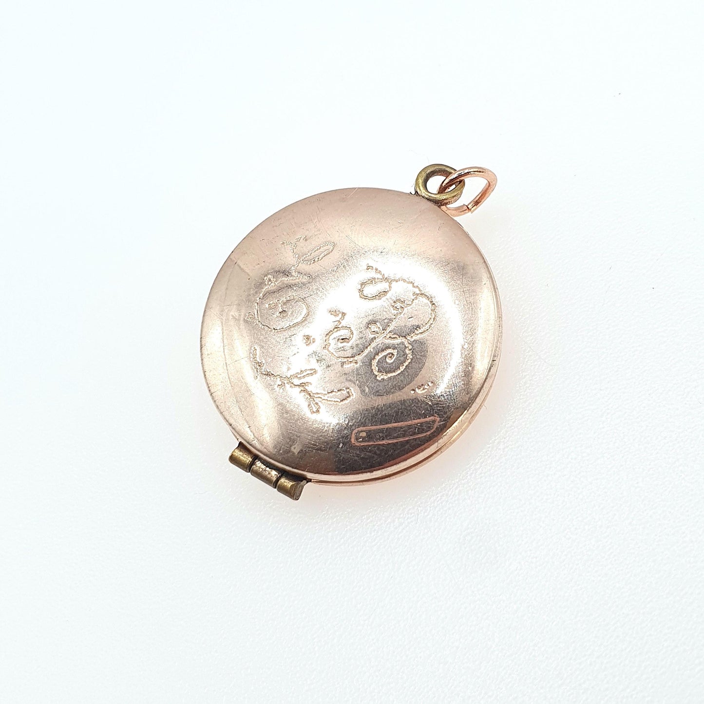 Antique Rose Rolled Gold Diamond Paste Locket Star Centre Celestial Gold Filled Photo Womens Vintage Jewelry Jewellery