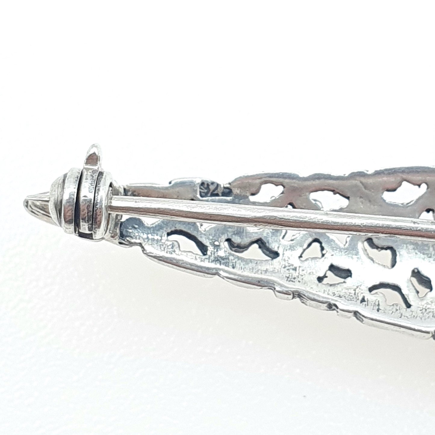 Antique Sterling Silver Amethsyt Brooch Art Nouveau Floral Pierced Oval Cut Lilac Gemstone Vintage Womens Mens Jewelry Jewellery