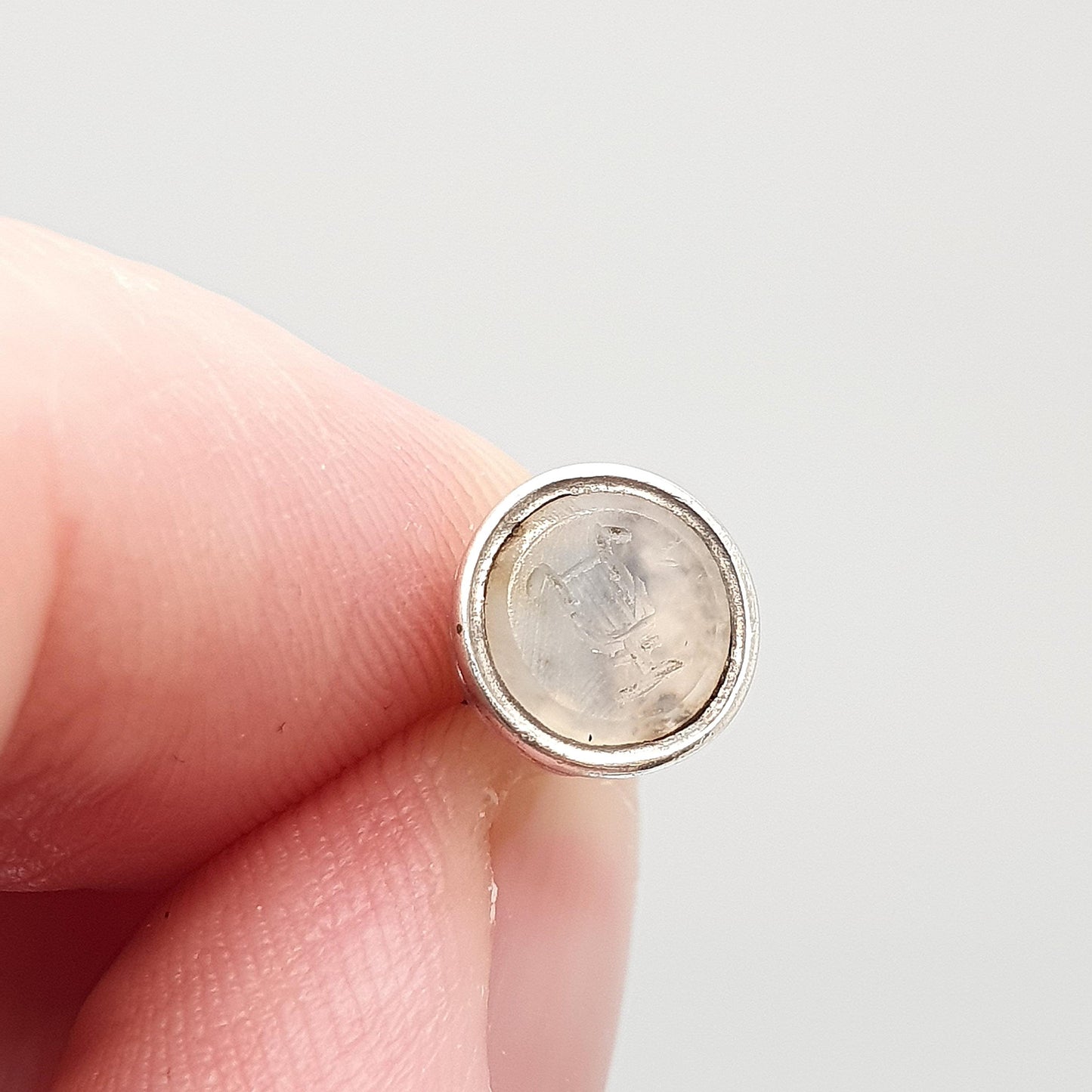 Antique Georgian Solid Silver Goblet  Intaglio Fob Necklace Pendant Chalcedony Letter Seal Stamp Tiny Small Vintage