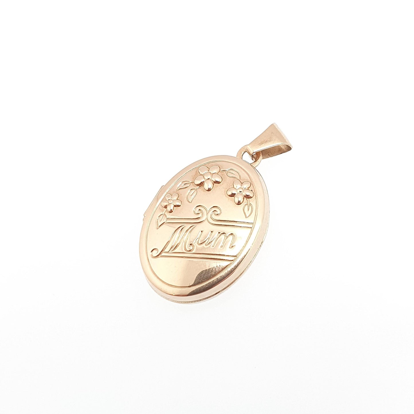 Vintage 9ct 9k Gold MUM Locket Necklace Pendant Embossed Mother Mom Mothers Day Gift Solid 9kt Jewelry Jewellery