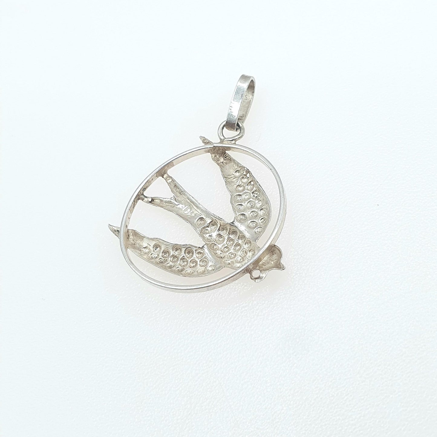 Antique Victorian Solid Silver Bird Pendant Pastry Cutter Swallow Gift Cute Unisex Vintage Womens Necklace Jewellery Jewelry