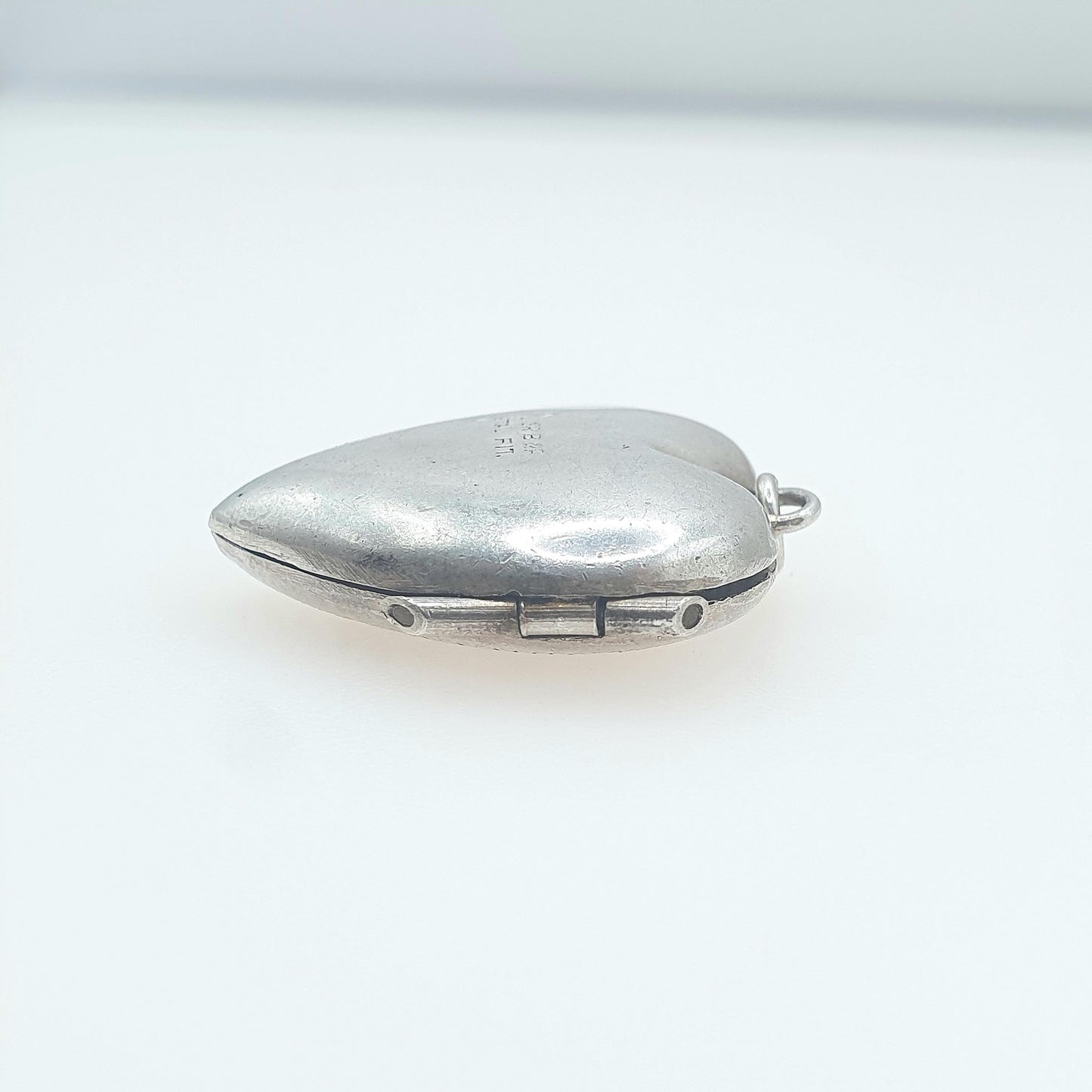Antique Solid Silver Heart Locket Back and Front Hand Engraved Womens Jewelry Mens Vintage Jewellery Vintage