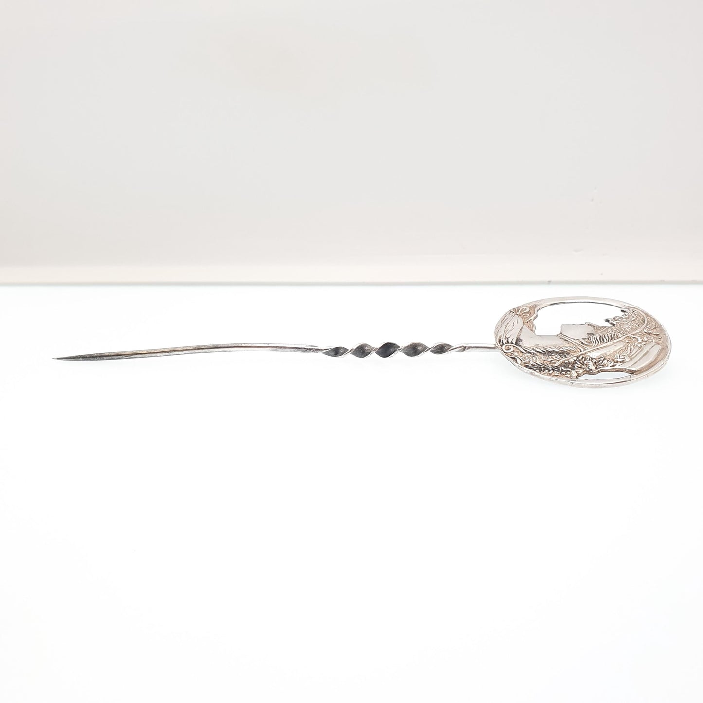 Antique Sterling Silver Hair Pin Gainsborough Lady Art Nouveau Large Big Hat Solid 925 Vintage Jewelry