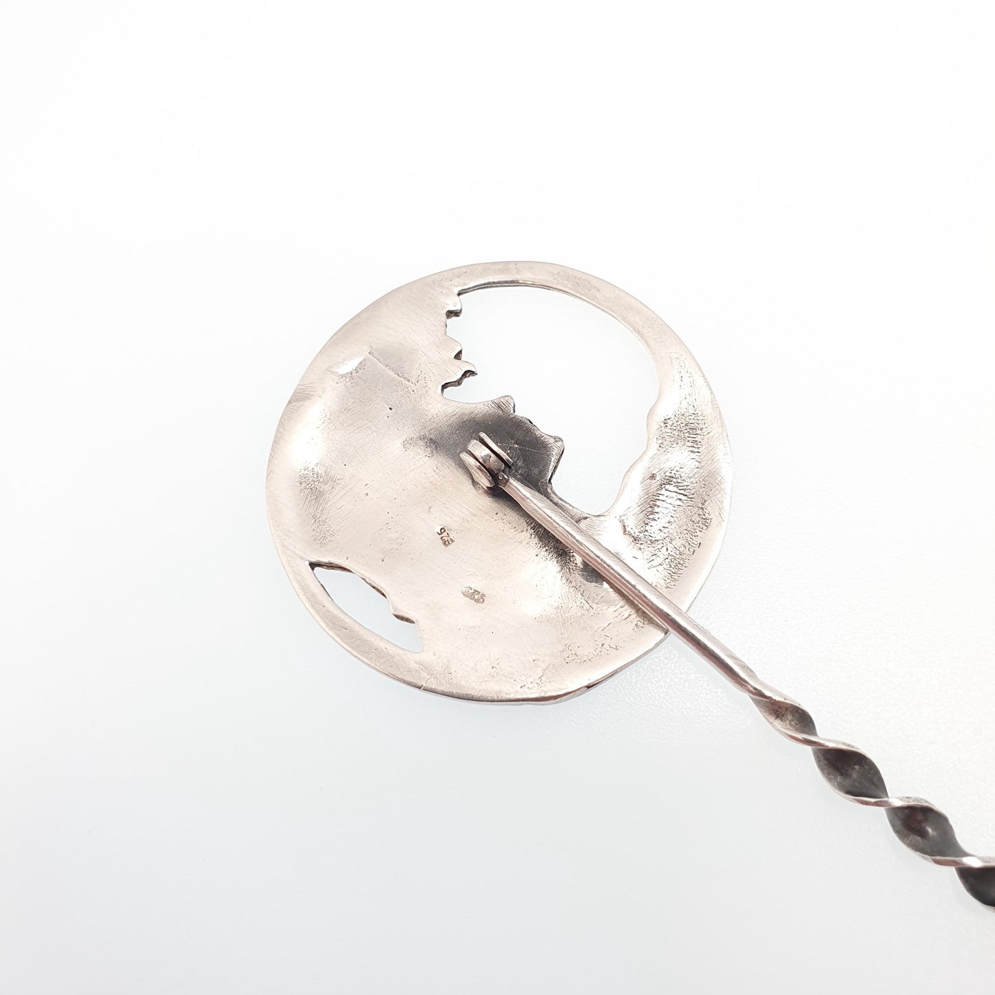 Antique Sterling Silver Hair Pin Gainsborough Lady Art Nouveau Large Big Hat Solid 925 Vintage Jewelry