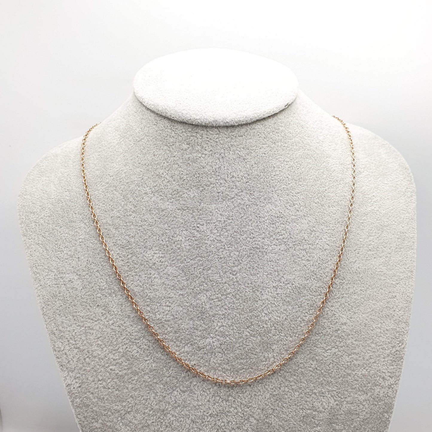Antique Victorian 9ct Rose Gold Chain Necklace Cable Link Oval Trace Solid 9k 9kt 51cm 20" 5.61g Vintage Womens Mens