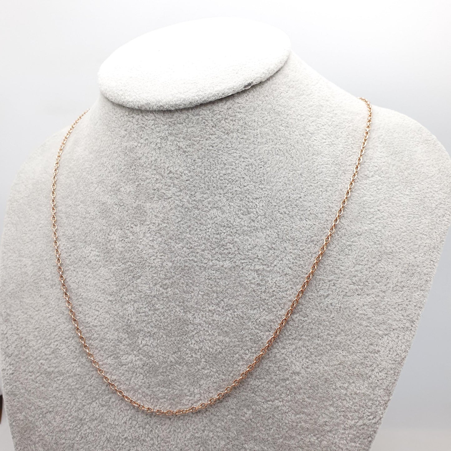 Antique Victorian 9ct Rose Gold Chain Necklace Cable Link Oval Trace Solid 9k 9kt 51cm 20" 5.61g Vintage Womens Mens