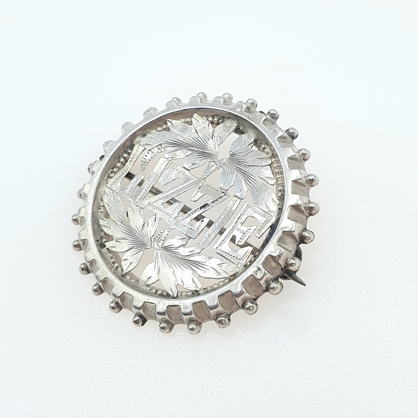 Antique Victorian Sterling Silver LIZZIE Brooch Elizabeth Name Womens Nickname Gift Jewelry Vintage Jewellery