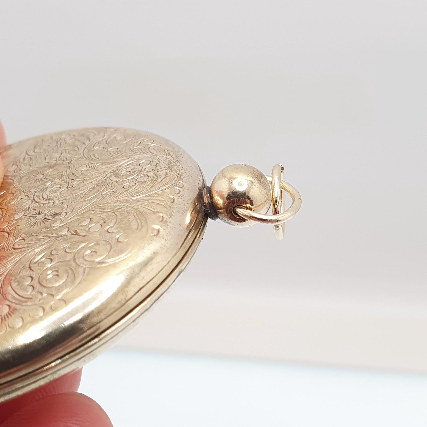 Antique Victorian Rolled Gold Locket Pendant Necklace Engraved Pocket Watch Style Gold Filled Large Big Vintage Jewelry Jewellery