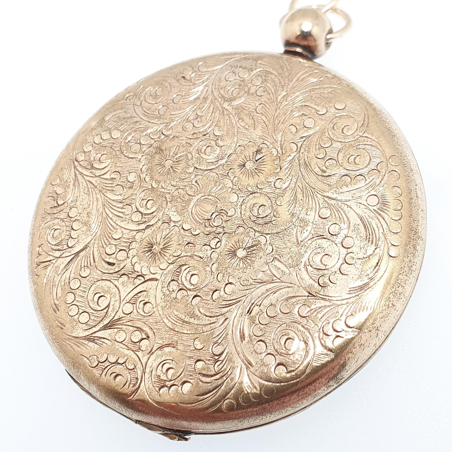Antique Victorian Rolled Gold Locket Pendant Necklace Engraved Pocket Watch Style Gold Filled Large Big Vintage Jewelry Jewellery