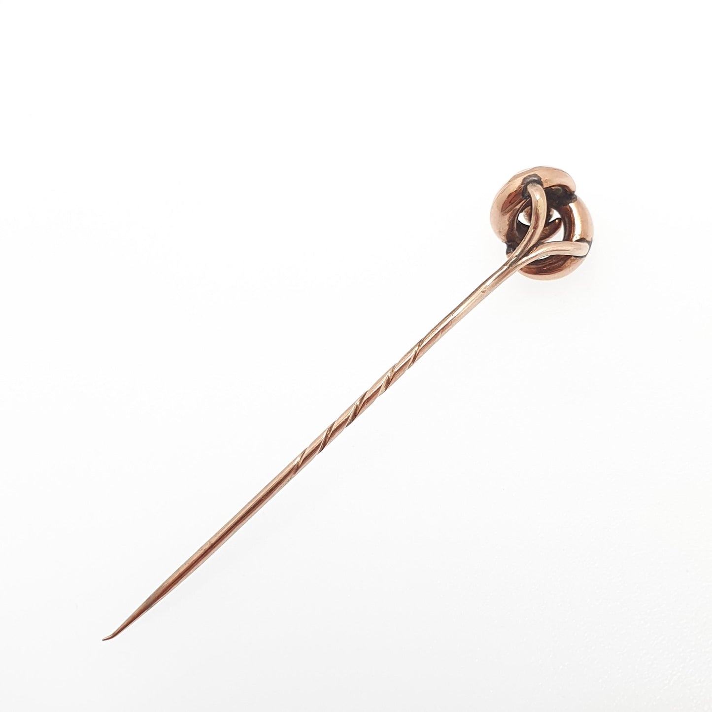 Antique 9ct Gold Infinity Knot Stick Pin Victorian Solid 9k 375 9kt Faceted Bead Vintage Jewelry