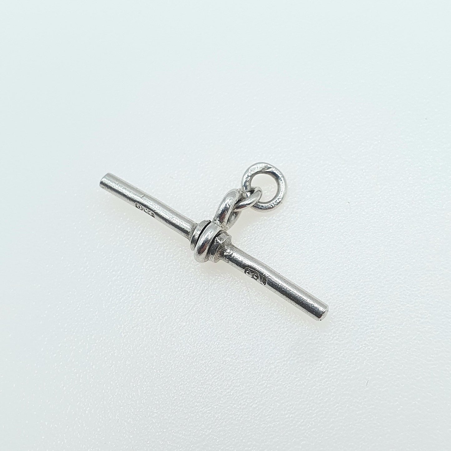 Antique Victorian Sterling Silver T Bar Pendant Small Albertina Chain Vintage Solid 925 Unisex Mens Womens Jewelry Jewellery
