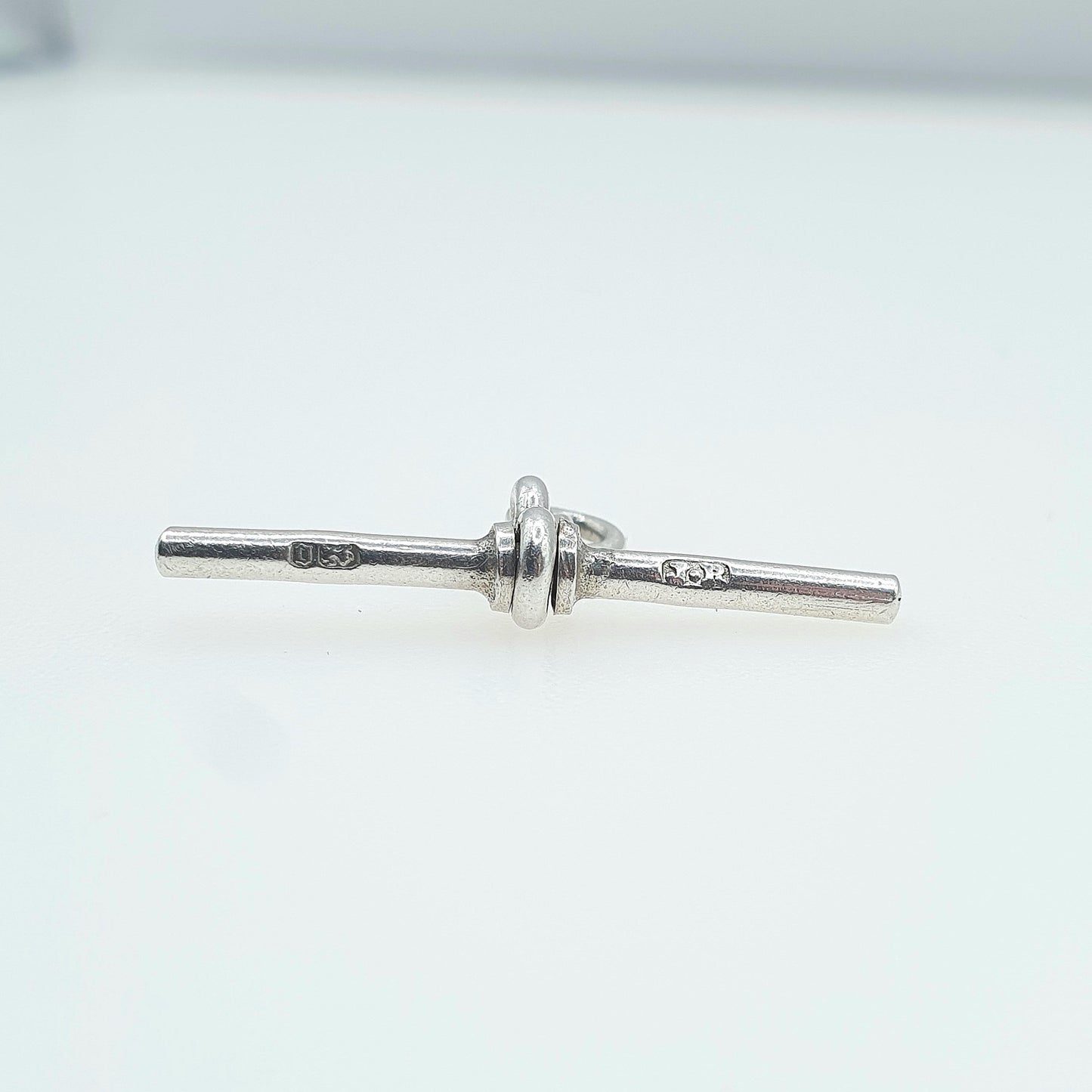 Antique Victorian Sterling Silver T Bar Pendant Small Albertina Chain Vintage Solid 925 Unisex Mens Womens Jewelry Jewellery