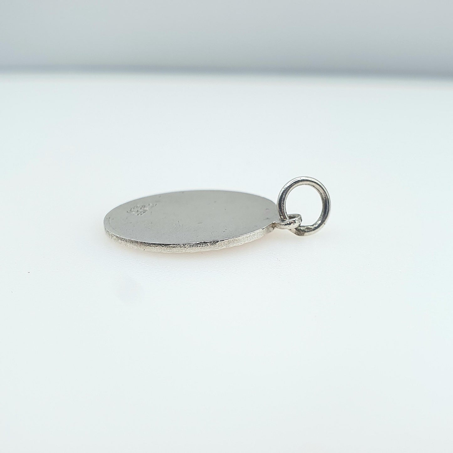 Vintage Sterling Silver GEORG JENSEN St Christopher Pendant One Sided Round Circle Saint Travel Jewellery Jewelry Men Women