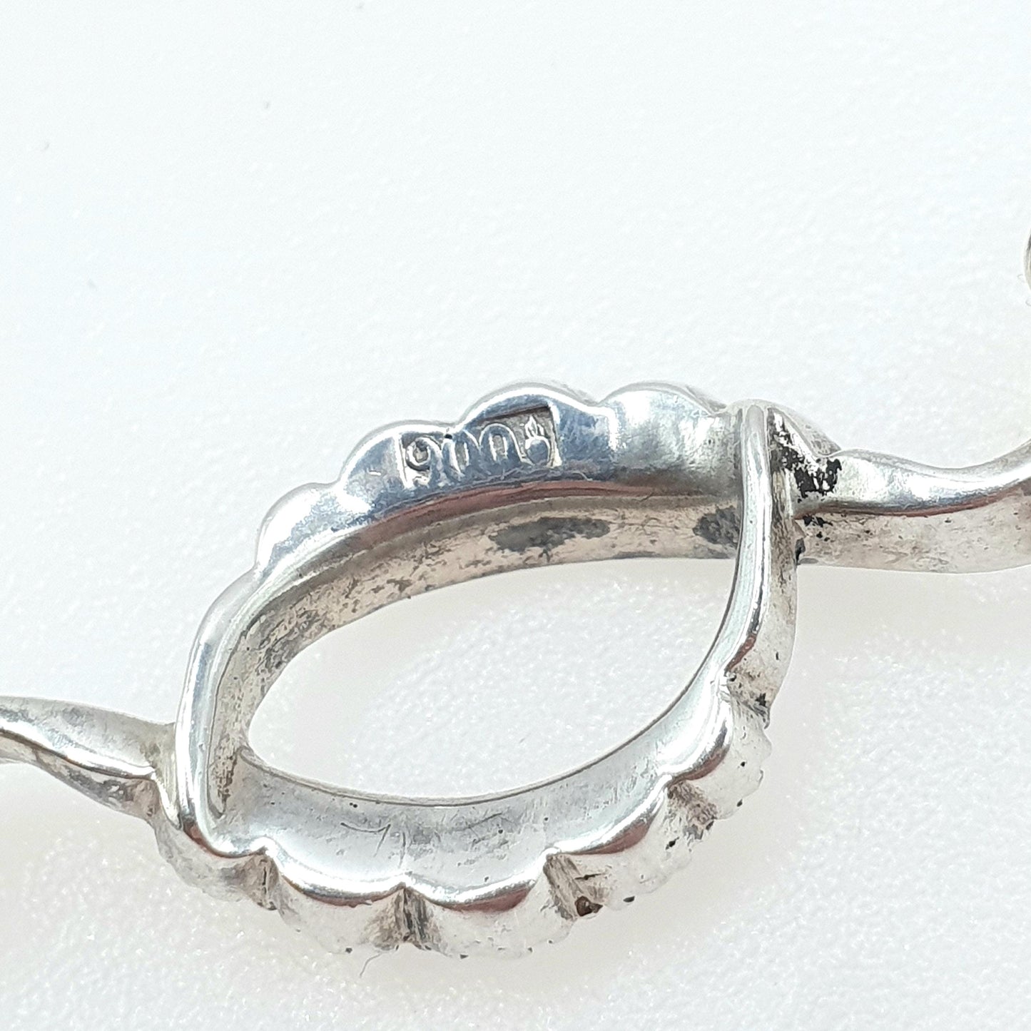 Antique Solid Silver Diamond Paste Brooch Ellipse Scroll Eye Shape  Victorian Vintage Foiled Glass Jewelry Jewellery